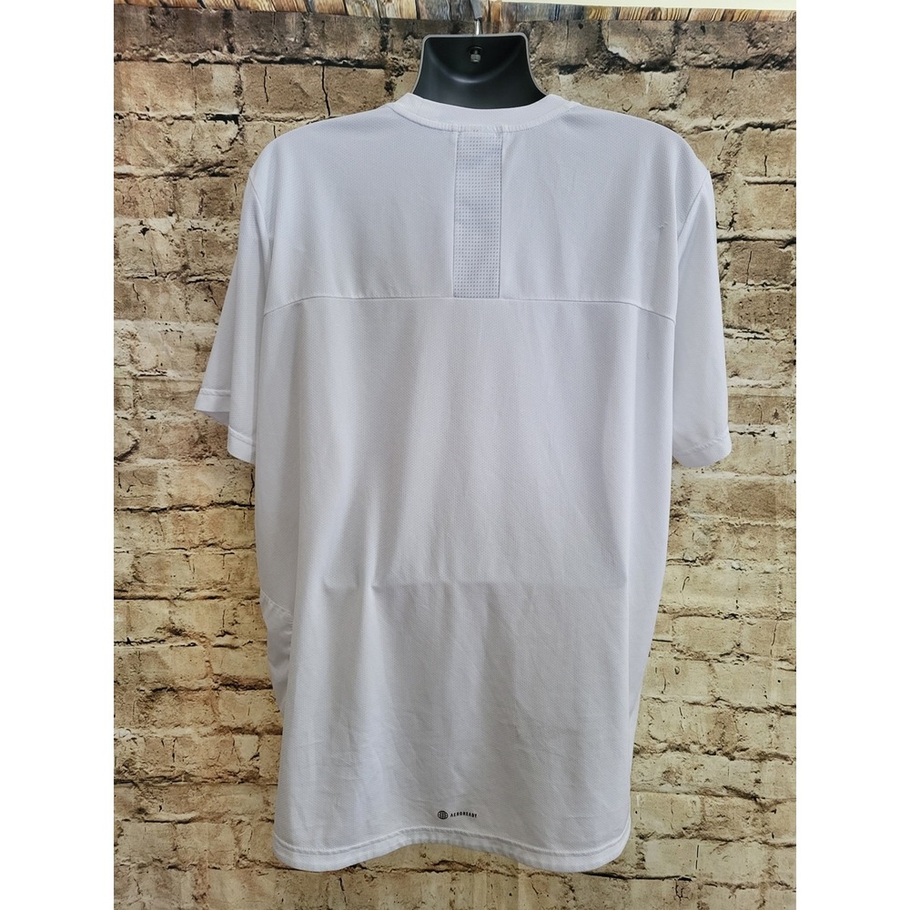 Adidas Aeroready Soccer Workout Jersey Shirt Mens 2XL White Athletic - Picture 5 of 7